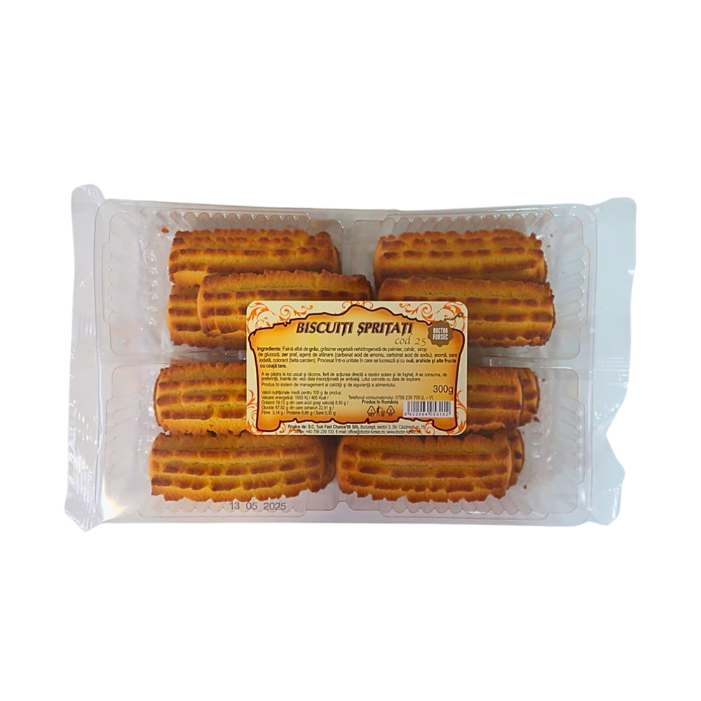 Biscuiti spritati cod 25, 300 g, Doctor Fursec