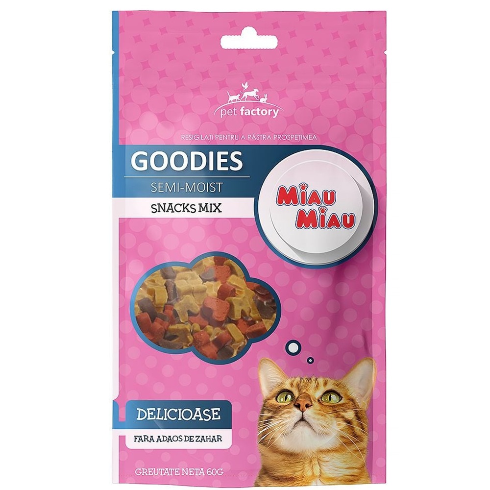 Recompense pentru pisici Goodies Snacks Mix, 60 g, Miau Miau