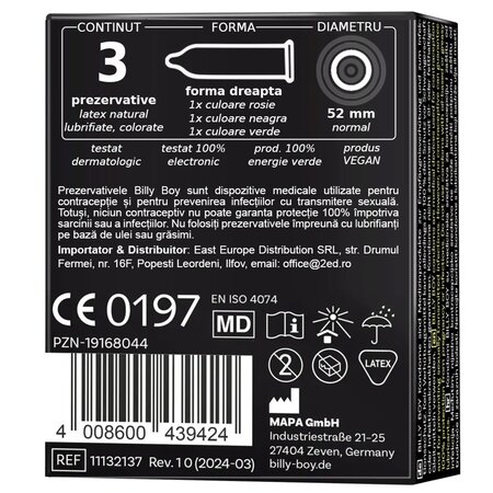 Prezervative Fun Mix, 3 bucati, Billy Boy 667226