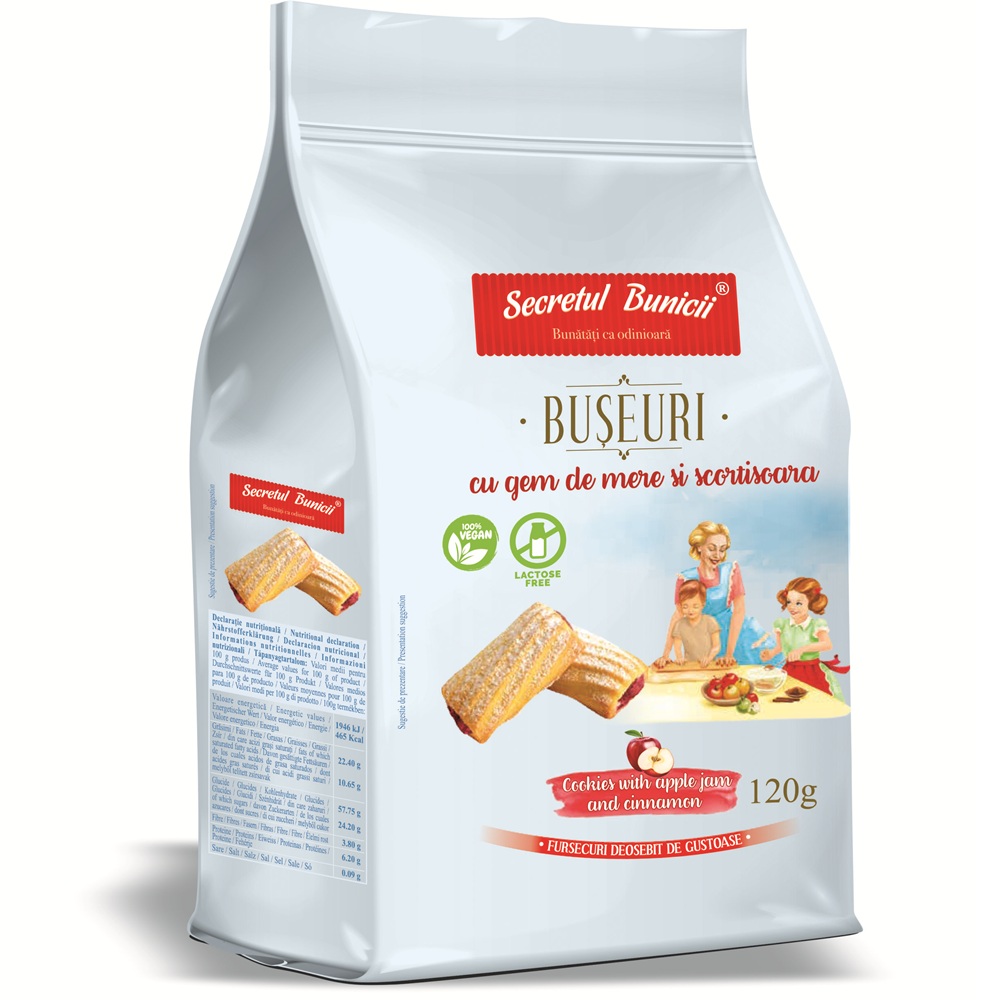 Buseuri cu gem de mere si scortisoara, 120 g, Secretul Bunicii