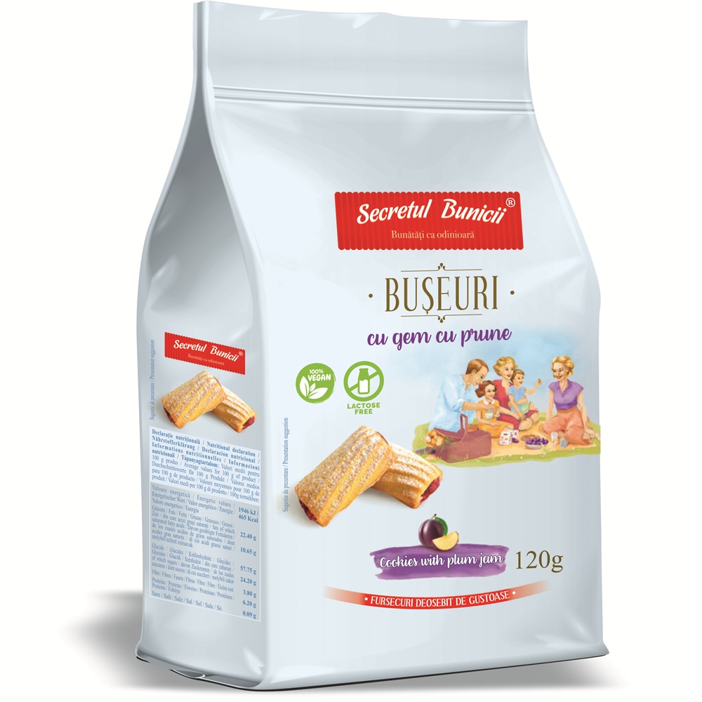 Buseuri cu gem cu prune, 120 g, Secretul Bunicii