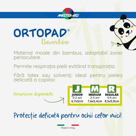 Ocluzor pentru copii Alb Junior Ortopad Master-Aid, 67x50 mm, 50 bucati, Pietrasanta Pharma 669226