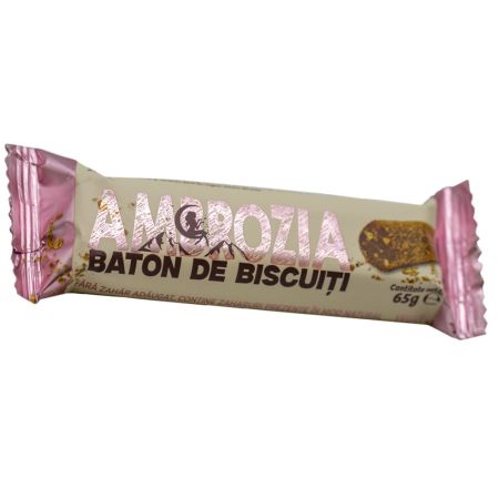 Baton de biscuiti fara zahar, 65 g, Hiper Ambrozia 668385