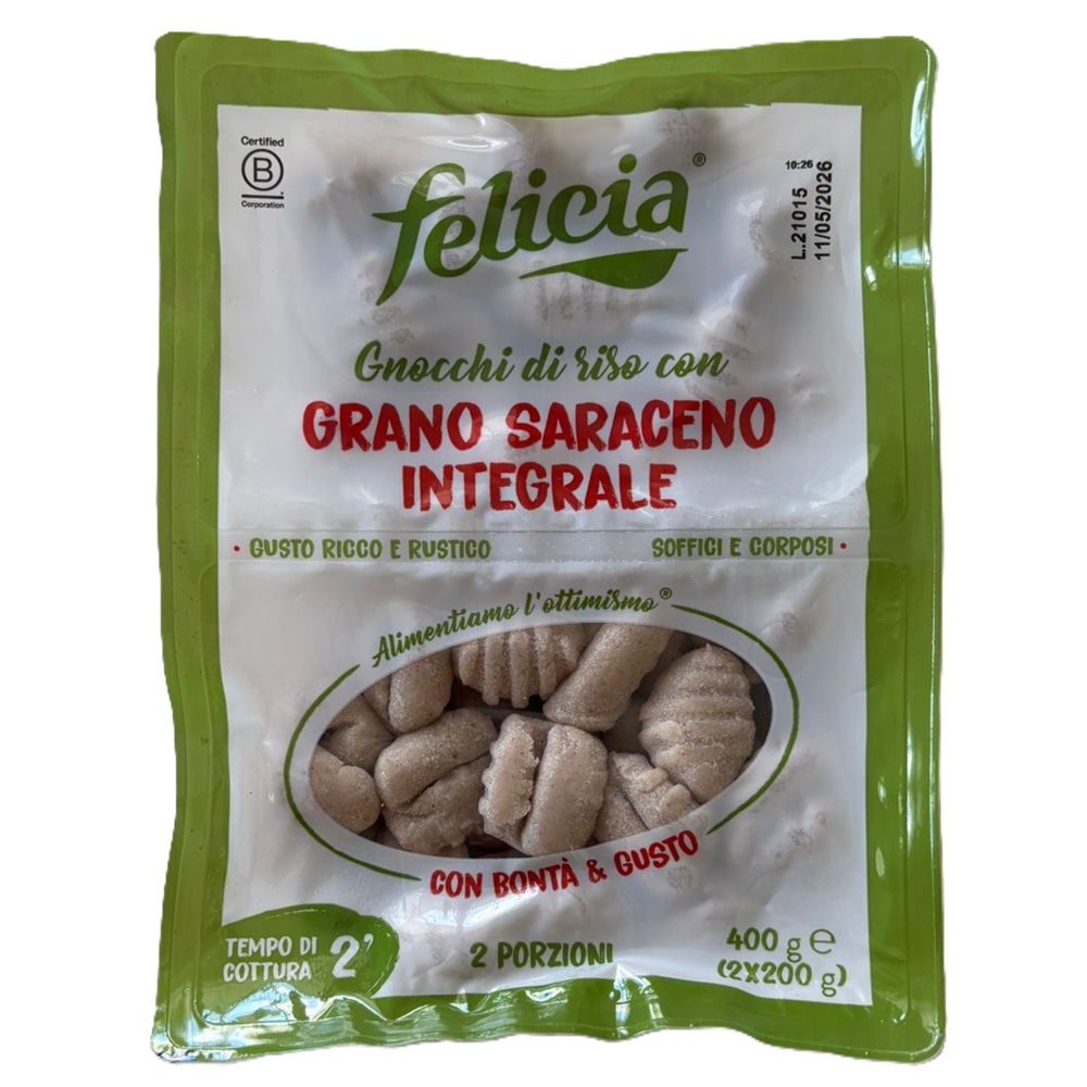 Gnocchi de orez cu hrisca integrala, 400 g, Felicia