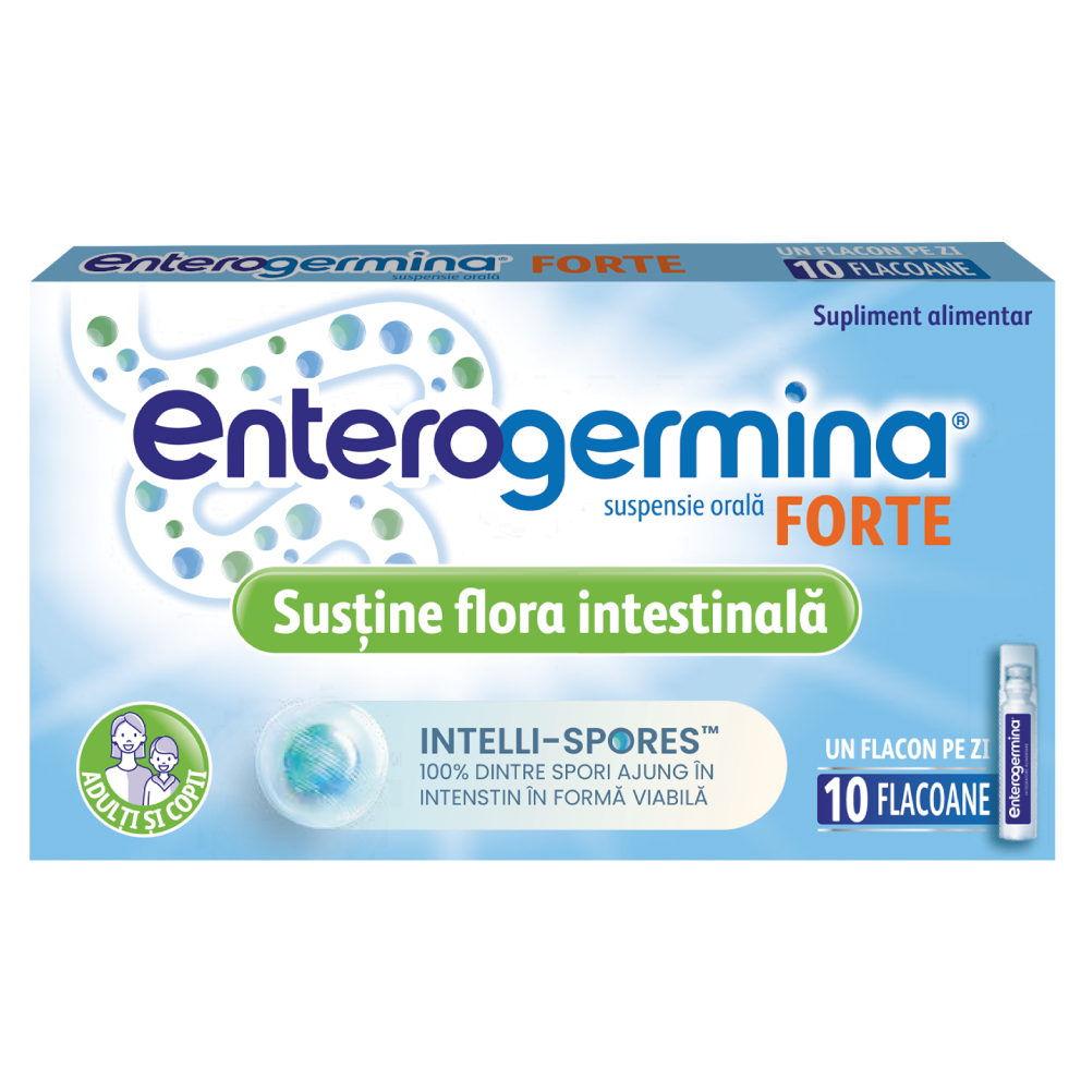 Enterogermina Forte suspensie orala, 10 flacoane, Sanofi