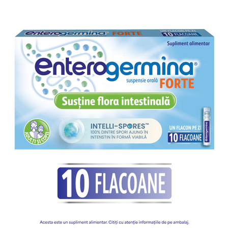 Enterogermina Forte suspensie orala, 10 flacoane, Sanofi 668473