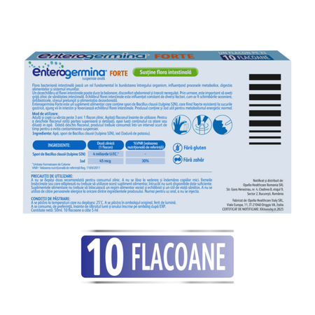 Enterogermina Forte suspensie orala, 10 flacoane, Sanofi 668474