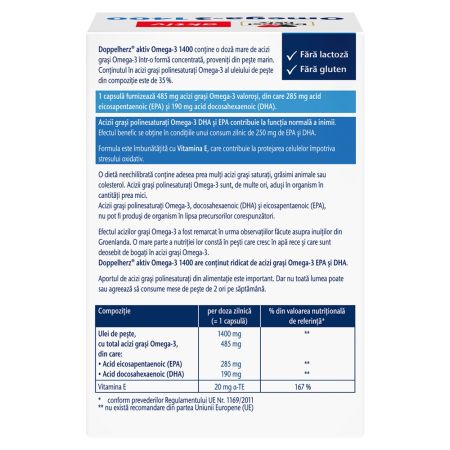 Omega 3, 1400 mg, 60 capsule, Doppelherz 668519