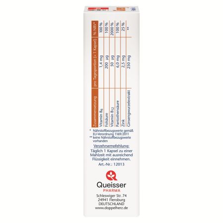 Ginseng + Vitamina B + Zinc, 30 capsule, Doppelherz 668559