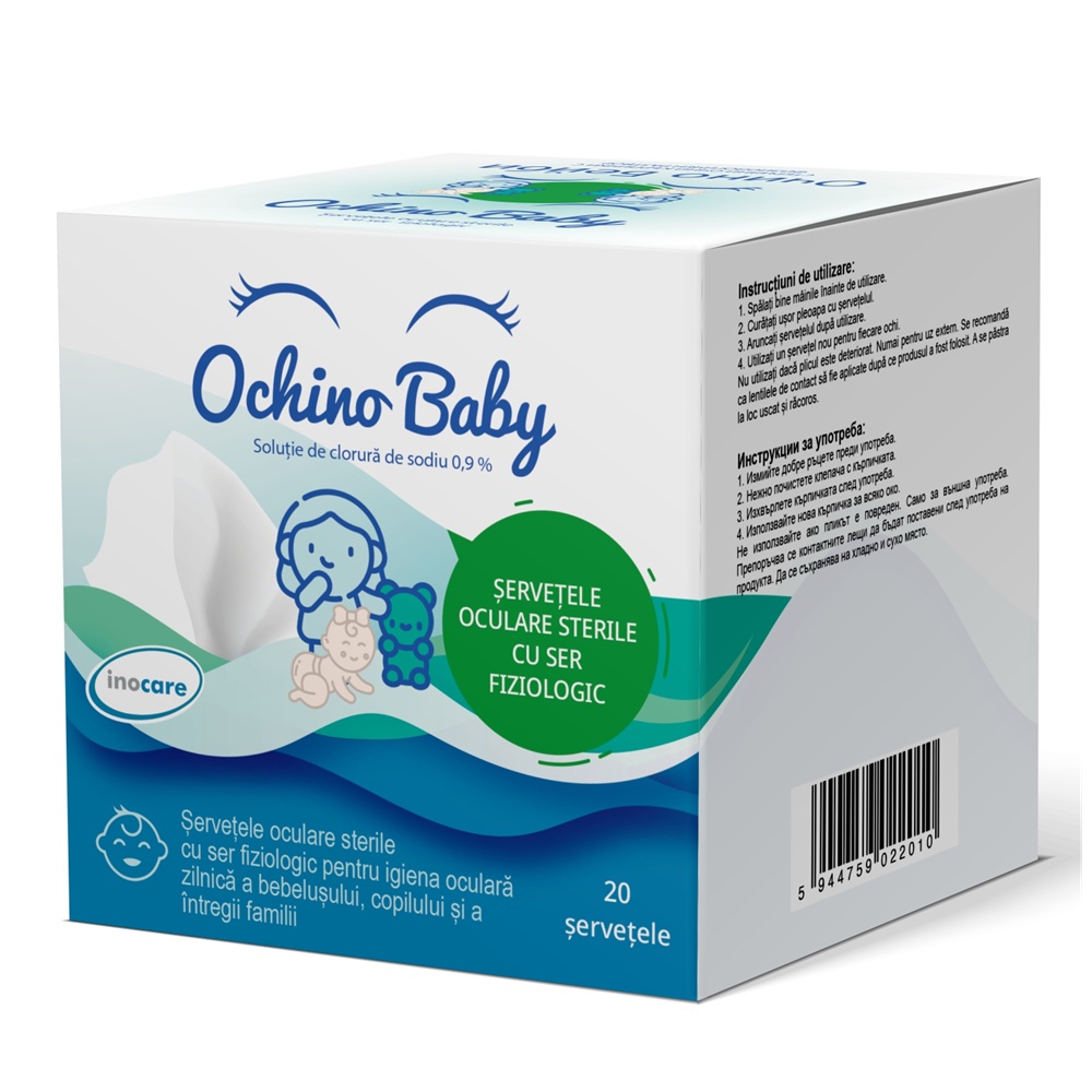 Servetele oftalmice Ochino Baby, 20 bucati, Inocare Pharm