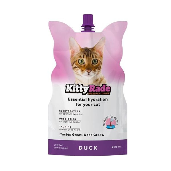 Bautura prebiotica cu rata pentru pisici, 250 ml, KittyRade
