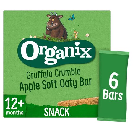 Batoane ecologice din ovaz integral cu mere 12 luni+, 6 bucati x 23 g, Organix 669192