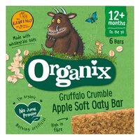 Batoane ecologice din ovaz integral cu mere 12 luni+, 6 bucati x 23 g, Organix