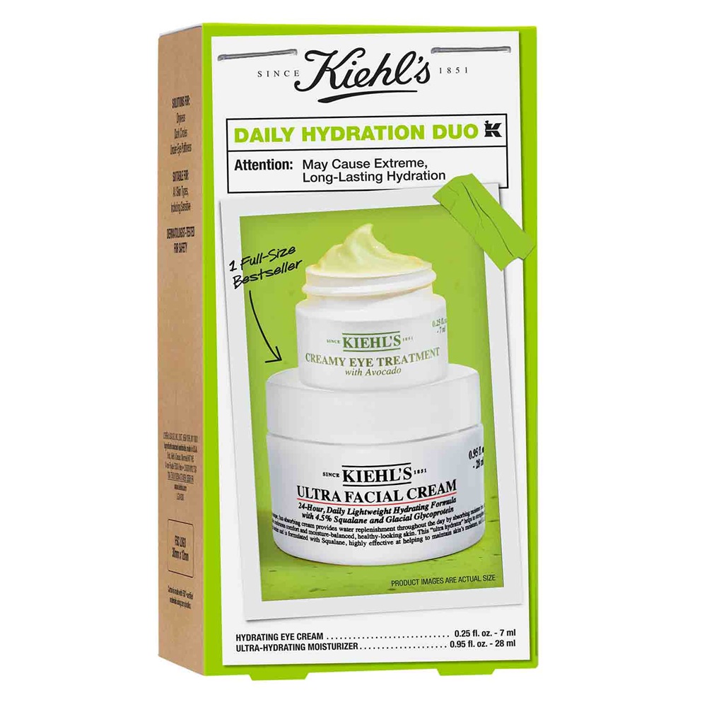 Set Crema hidratanta Ultra Facial 28 ml + Crema hidratanta pentru zona ochilor Creamy Avocado 7 ml Daily Hydration Duo, Kiehl's