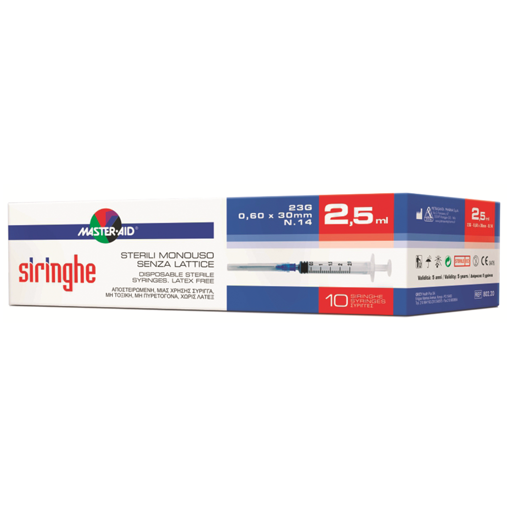 Seringa sterila de unica folosinta cu ac subtire, 2.5 ml, 10 bucati, Pietrasanta Pharma