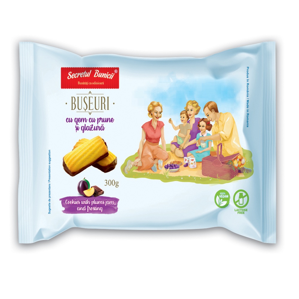 Buseuri cu gem cu prune si glazura, 300 g, Secretul Bunicii