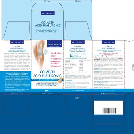 Colagen si Acid Hialuronic Formula Complexa, 60 comprimate, Interherb 709420