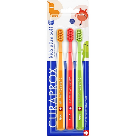 Set periute de dinti pentru copii Kids Ultra Soft, 3 bucati, Curaprox 669378