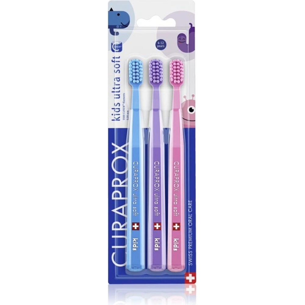 Set periute de dinti pentru copii Kids Ultra Soft, 3 bucati, Curaprox