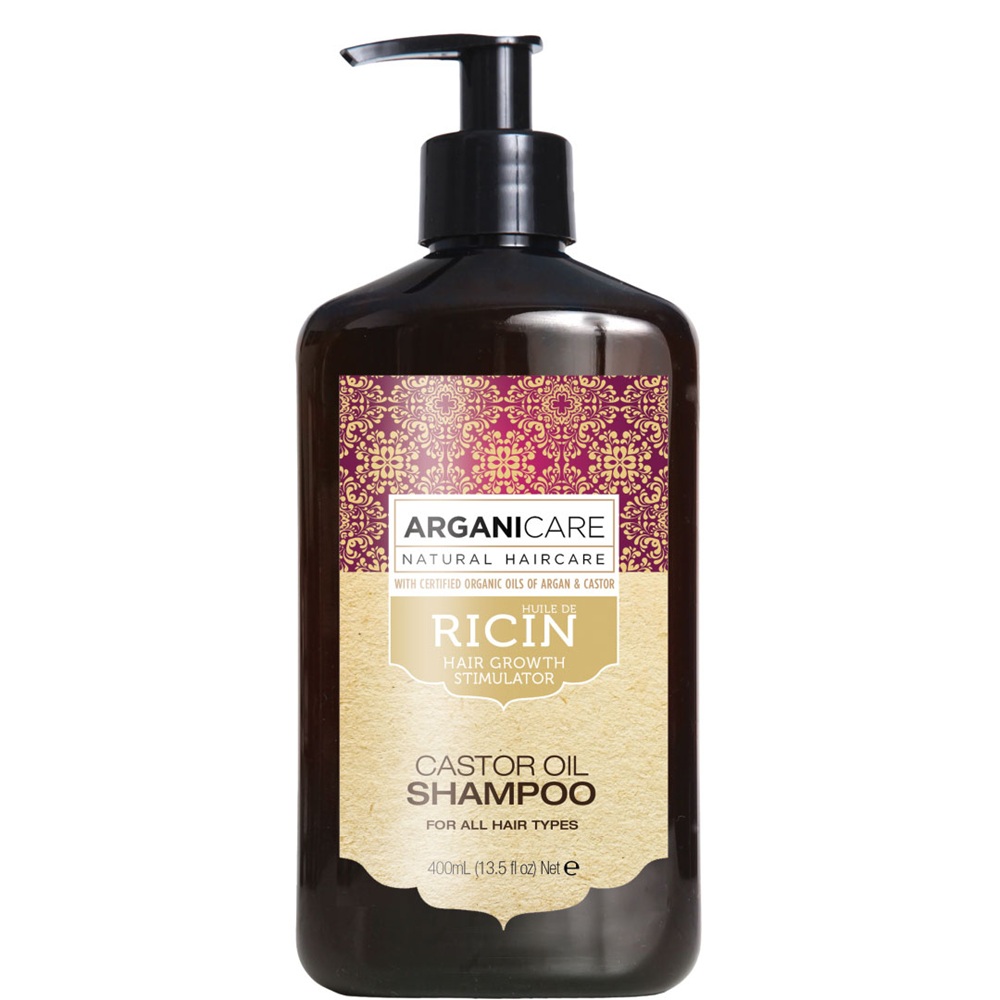 Sampon cu ulei de ricin pentru stimularea cresterii parului Castor Oil, 400 ml, Arganicare