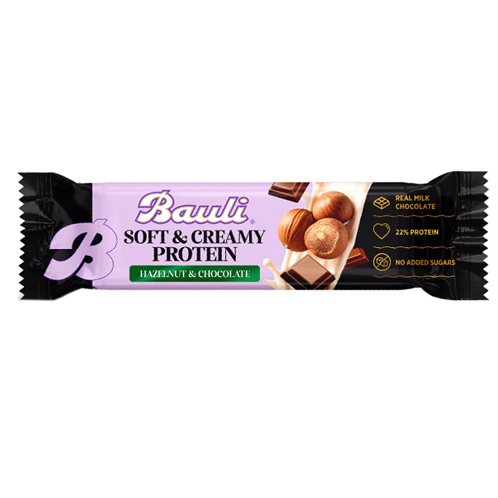 Baton proteic cu alune de padure si ciocolata Soft & Creamy, 45 g, Bauli