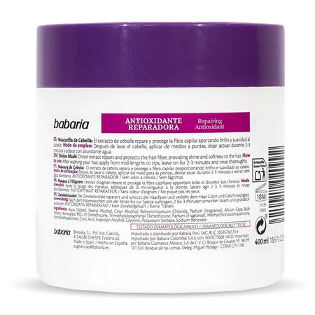 Masca antioxidanta reparatoare cu extract de ceapa pentru fortifierea parului, 400 ml, Babaria 669568