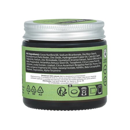 Deodorant si antiperspirant natural tip crema Green Touch, 40 ml, Niyok 711756