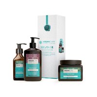 Set Sampon reparator cu ulei de argan+Masca hranitoarel+Ser reparator, 400 ml+500 ml+100 ml, Arganicare