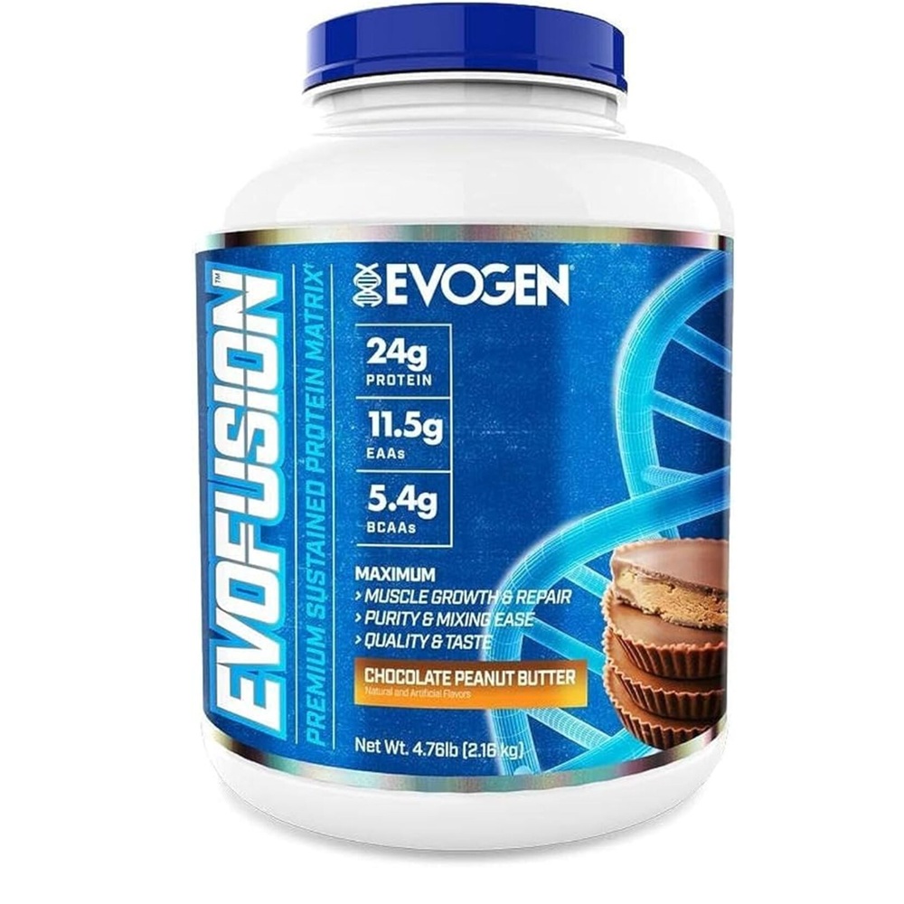 Pudra proteica cu aroma de ciocolata si unt de arahide Evofusion, 2.16 kg, Evogen