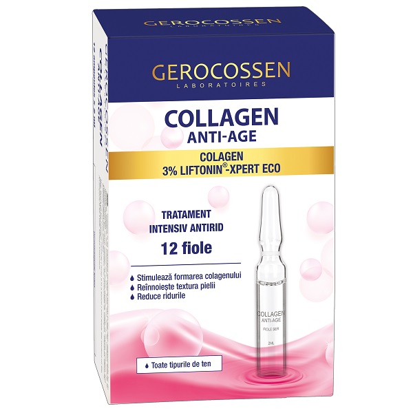 Fiole cu ser Colaggen Anti-Age, 12 fiole x 2 ml, Gerocossen