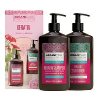 Set Sampon reparator si nutritiv cu Keratina, 400 ml+Balsam fortifiant si nutritiv cu Keratina, 400 ml, Arganicare