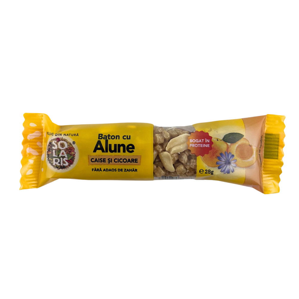 Baton cu alune, caise si cicoare, 28 g, Solaris