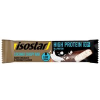 Baton proteic crocant cu ciocolata neagra si cocos High Protein Coconut Crispy, 55 g, Isostar