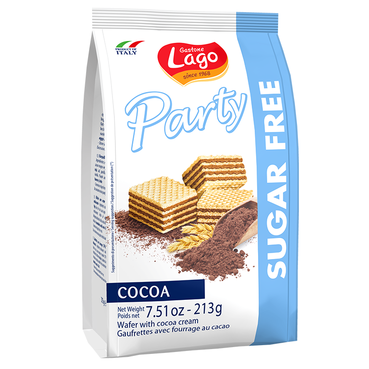 Napolitane fara zahar cu crema cacao, 213 g, Lago