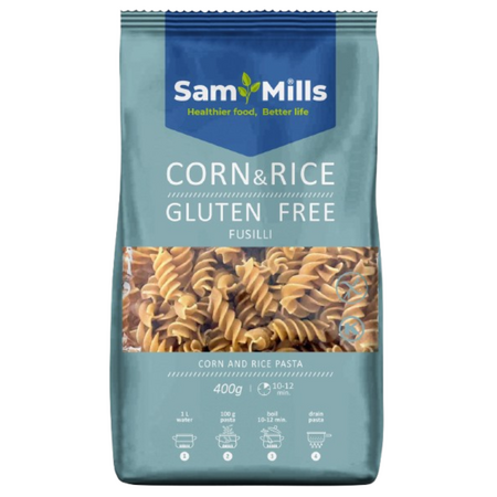 Paste fusilli din porumb si orez, 400 g, Sam Mills