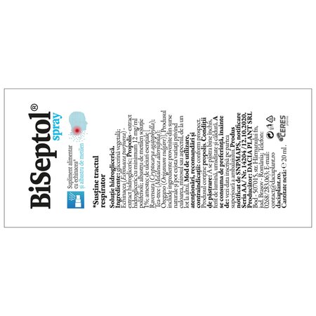 Biseptol Spray cu Albastru de Metilen si Echinacea, 20 ml, Dacia Plant 729284