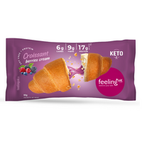 Croissant proteic cu crema de fructe de padure, 65 g, FeelingOK