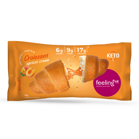 Croissant proteic cu crema de caise, 65 g, FeelingOK