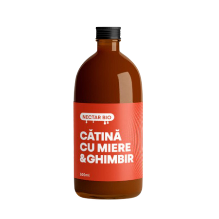 Nectar bio de catina, miere si ghimbir, 500 ml, Catineata