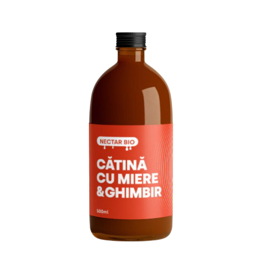 Nectar bio de catina, miere si ghimbir, 500 ml, Catineata