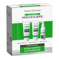 Pachet sampon, 200 ml + balsam, 200 ml + Women Spray, 60 ml Minoxicapil, Doctor Fiterman