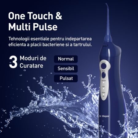 Dus bucal portabil 3 moduri de curatare, Albastru, WT3100, Dr.Mayer 669843