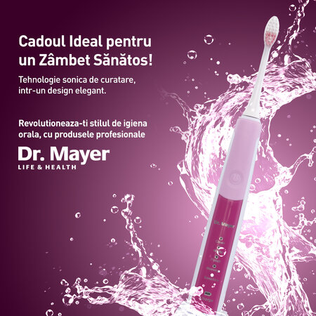 Periuta electrica sonica,  Alb/Roz, GTS2080PK, Dr. Mayer 671662