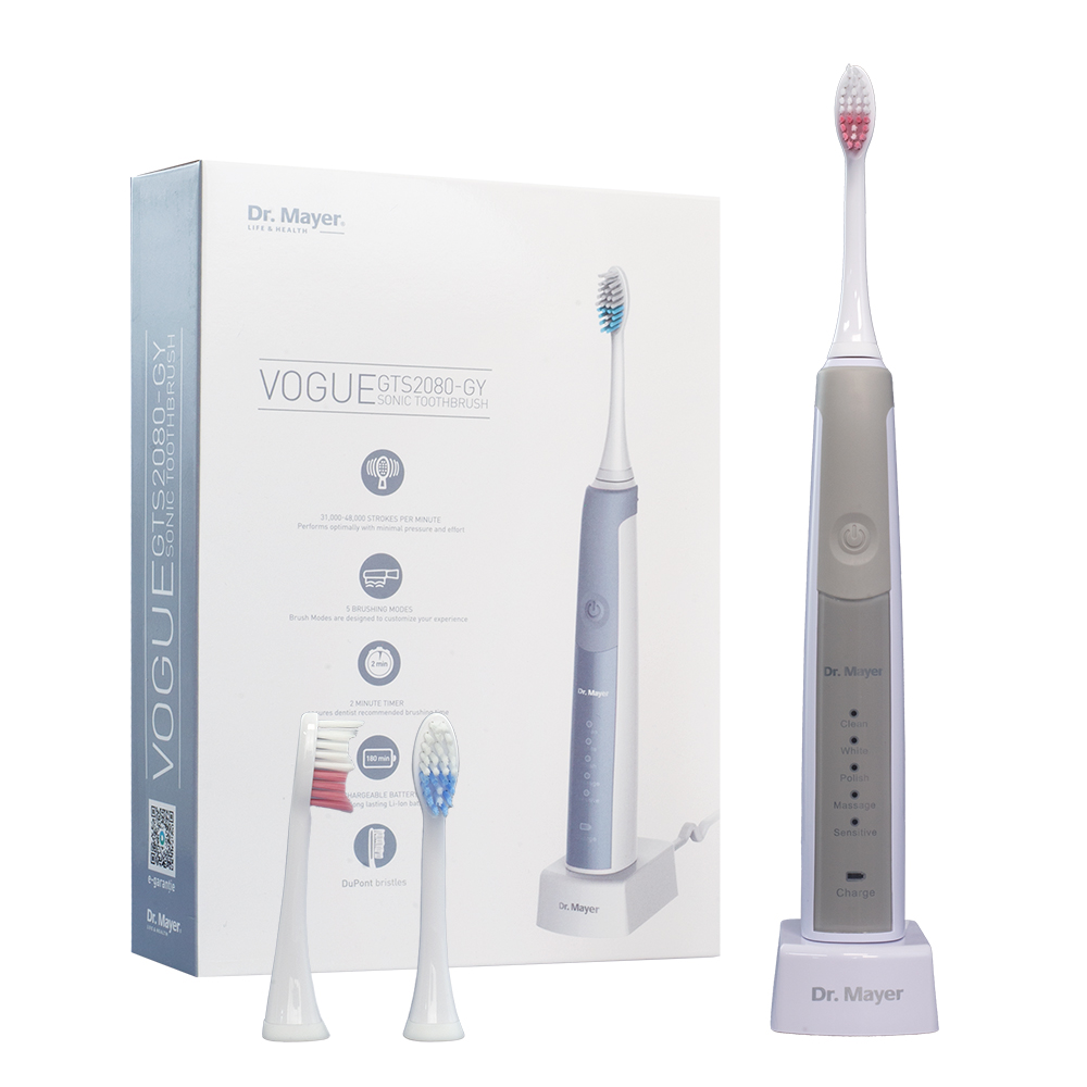 Periuta electrica sonica, Alb/Gri GTS2080GY, Dr. Mayer