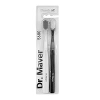 Set Periuta clasica ultrasoft 5680, Alb/Negru, DRM-S3112PK, 2 bucati, Dr. Mayer