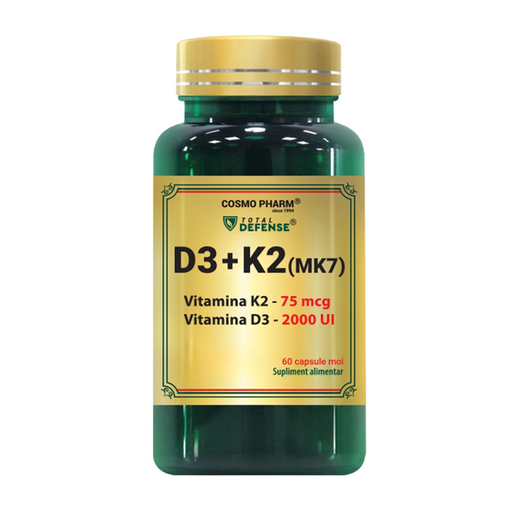 D3+K2, 60 capsule moi, Cosmo Pharm