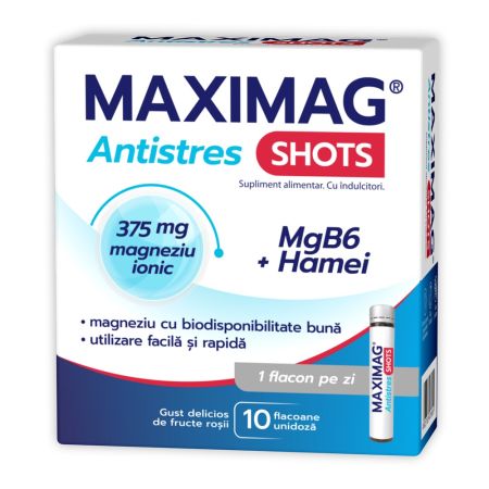 MaxiMag Antistres Shots, 10 fiole, Zdrovit 670015