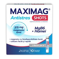 MaxiMag Antistres Shots, 10 fiole, Zdrovit