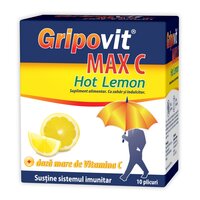 Gripovit Max C Hot Lemon, 10 plicuri, Zdrovit
