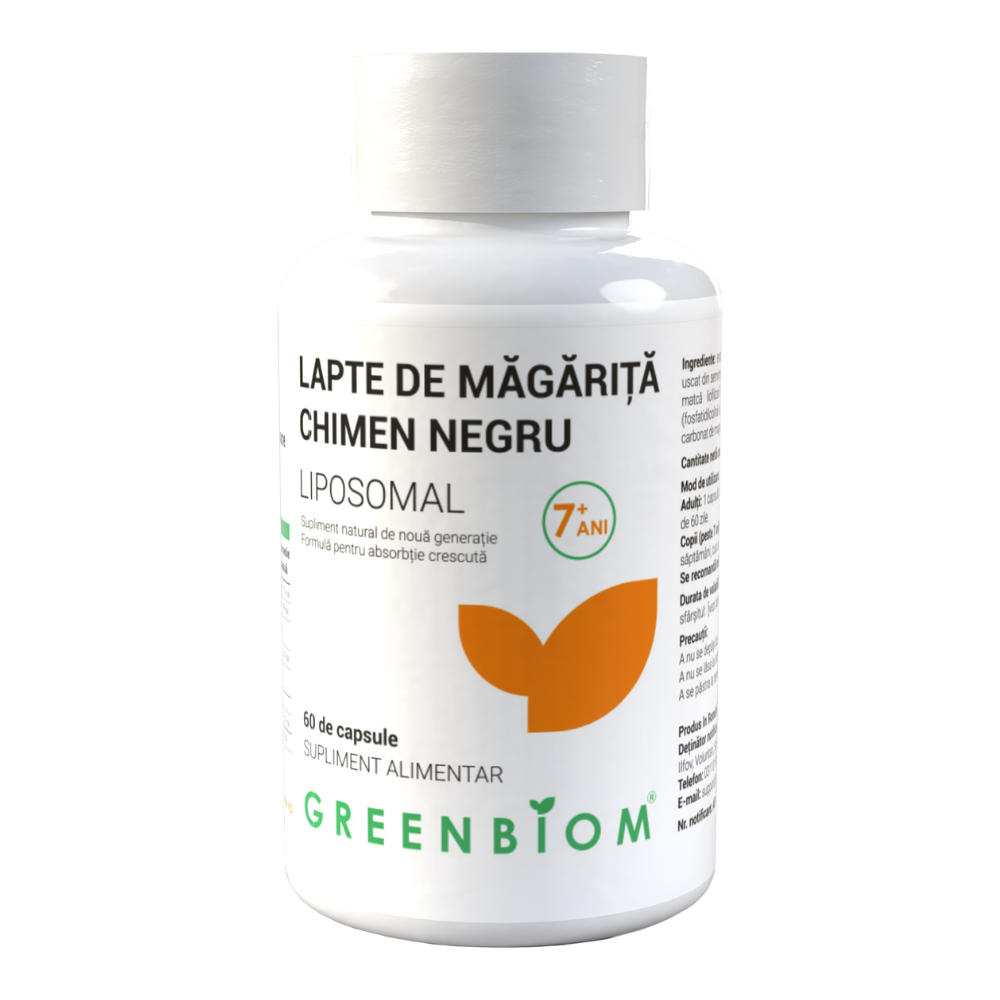 Lapte de magarita si chimen negru, 60 capsule, Greenbiom